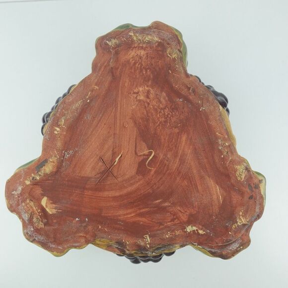 Majolica Art Pottery Elephant & Grapes Planter Glazed Planter Pot Bowl - Picture 11 of 14